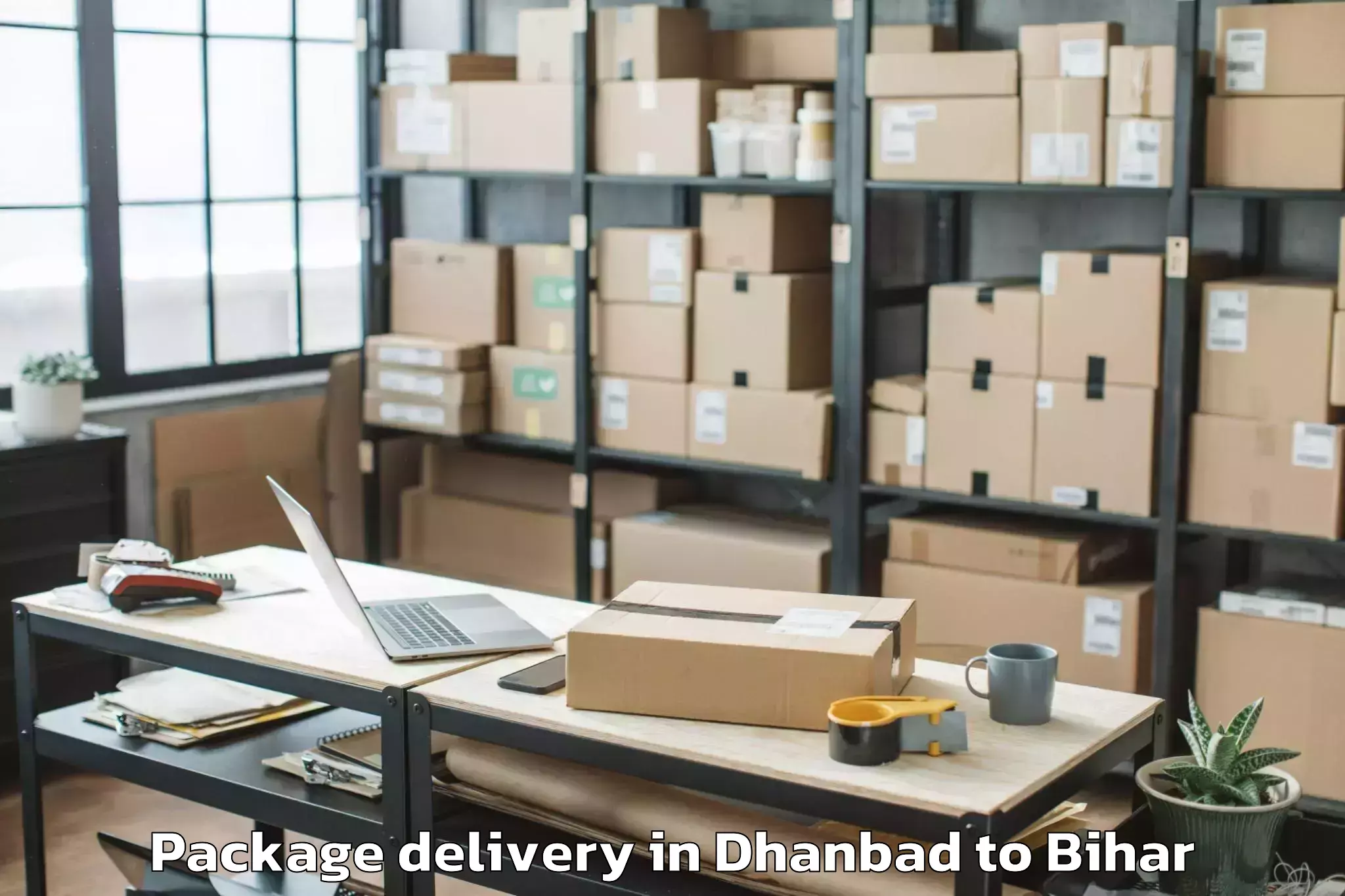 Easy Dhanbad to Areraj Package Delivery Booking